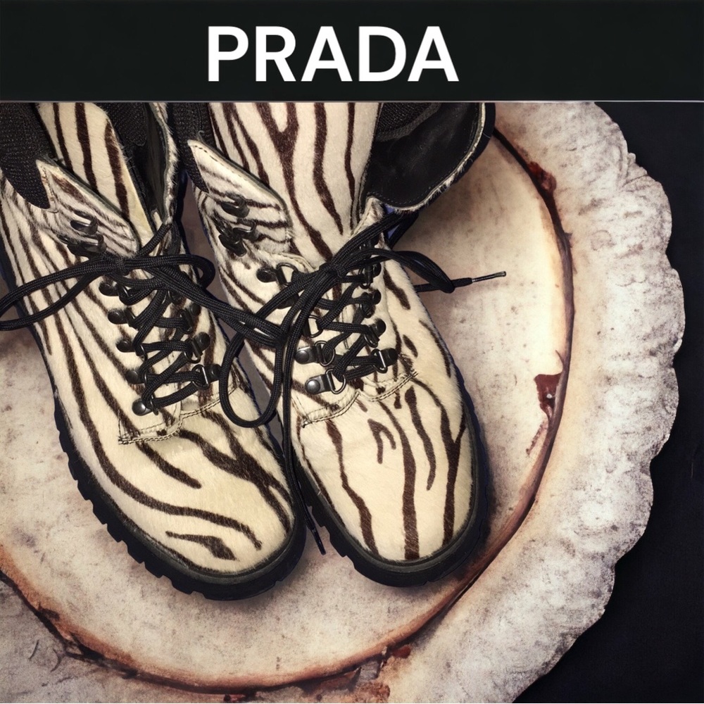 2X⭐️Host Pick⭐️ Authentic PRADA Pony Hair Boots - Picture 2 of 13